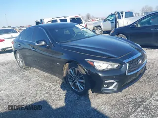 2018 Infiniti Q50 Sport z VIN JN1EV7AP3JM350733, wystawiony jako IAAI lot #41224752 z przebiegiem 127 126 mil mil oraz . Historia ofert i sprzedaży dostępna na DreamBid. Obrazek 1.