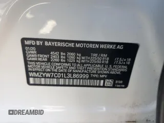 2020 MINI Countryman Cooper S with VIN WMZYW7C01L3L86999, listed as a Copart auction lot 60845345 with 74,438 mi miles and Salvage title. Bid and sale history available at DreamBid. Image 14.