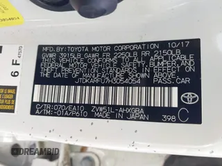 2017 Toyota Prius Two with VIN JTDKARFU7H3054054, listed as a IAAI auction lot 42028565 with 64,805 mi miles. Bid and sale history available at carsss.com. Image 9.