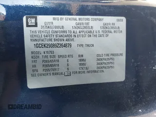 2009 Chevrolet Silverado 1500 LT with VIN 1GCEK29089Z264879, listed as a IAAI auction lot 40990010 with Not Provided miles and . Bid and sale history available at DreamBid. Image 9.