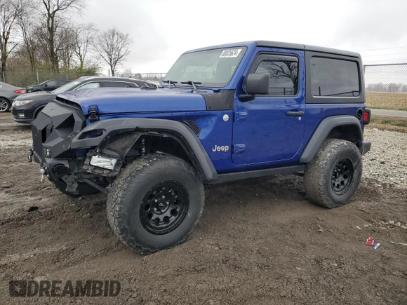 2018 Jeep Wrangler Sport with VIN 1C4GJXAG6JW291330, listed as a Copart auction lot 80825624 with 76,953 mi miles and Salvage Title. Bid and sale history available at carsss.com. Image 1.