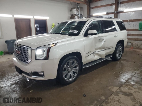 2015 GMC Yukon Denali with VIN 1GKS2CKJ1FR564002, listed as a Copart auction lot 45494045 with 108,310 mi miles and Salvage Title. Bid and sale history available at carsss.com. Image 1.