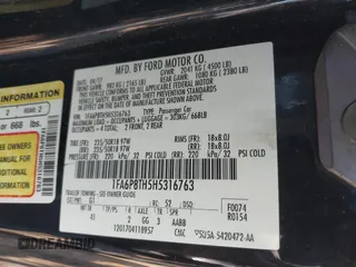 2017 Ford Mustang EcoBoost with VIN 1FA6P8TH5H5316763, listed as a IAAI auction lot 41651751 with 110,609 mi miles. Bid and sale history available at carsss.com. Image 9.