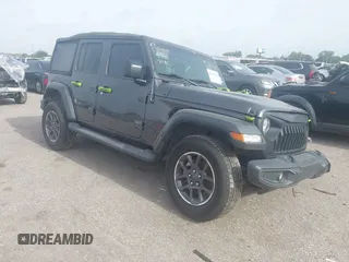 2021 Jeep Wrangler Unlimited Sport S with VIN 1C4HJXDN6MW549686, listed as a IAAI auction lot 42249816 with 64,911 mi miles and . Bid and sale history available at DreamBid. Image 1.