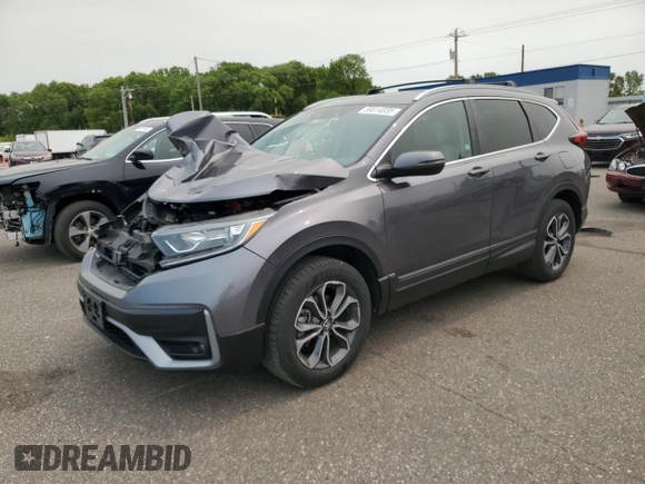 2020 Honda CR-V EX-L z VIN 5J6RW2H87LL019508, wystawiony jako Copart lot #59014035 z przebiegiem 112 061 mil mil oraz Szkoda całkowita • Salvage title. Historia ofert i sprzedaży dostępna na DreamBid. Obrazek 1.