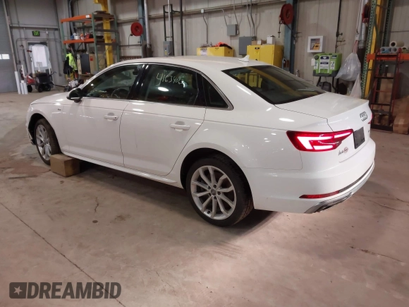 2019 Audi A4 Premium with VIN WAUDNAF47KA117328, listed as a IAAI auction lot 41634062 with 126,067 mi miles and . Bid and sale history available at DreamBid. Image 3.