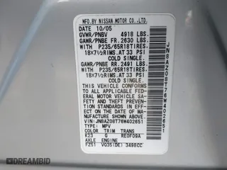 2006 Nissan Murano SL with VIN JN8AZ08T76W402651, listed as a IAAI auction lot 41513127 with 135,716 mi miles. Bid and sale history available at carsss.com. Image 9.