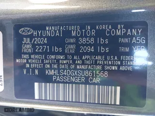 2025 Hyundai Elantra SEL Convenience with VIN KMHLS4DGXSU861568, listed as a IAAI auction lot 41073819 with 7,313 mi miles. Bid and sale history available at carsss.com. Image 9.