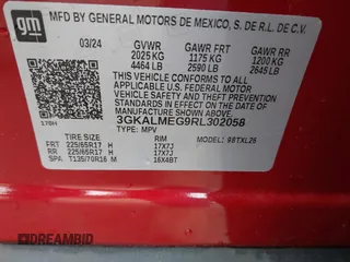 2024 GMC Terrain SLE z VIN 3GKALMEG9RL302058, wystawiony jako IAAI lot #41691921 z przebiegiem 1 101 mil mil oraz . Historia ofert i sprzedaży dostępna na DreamBid. Obrazek 9.