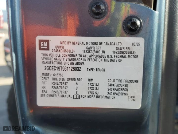 2006 Chevrolet Silverado 1500 LT1 with VIN 2GCEC19T961126032, listed as a Copart auction lot 45683125 with 137,234 mi miles and Salvage Title. Bid and sale history available at carsss.com. Image 12.