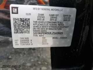2020 Cadillac XT6 AWD Premium Luxury with VIN 1GYKPDRS2LZ163923, listed as a Copart auction lot 76224853 with 50,629 mi miles. Bid and sale history available at carsss.com. Image 15.