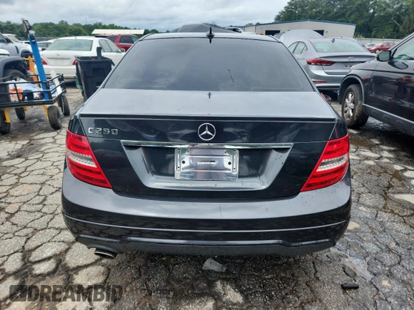 2012 Mercedes-Benz C 250 Sport with VIN WDDGF4HBXCA615122, listed as a Copart auction lot 59189945 with 104,137 mi miles and Salvage title. Bid and sale history available at DreamBid. Image 6.