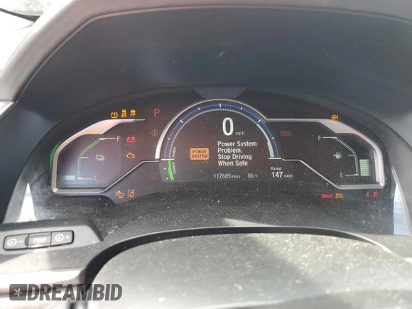 2018 Honda Clarity Plug-In Hybrid with VIN JHMZC5F12JC007445, listed as a Copart auction lot 72009864 with 117,685 mi miles and Salvage Title. Bid and sale history available at carsss.com. Image 9.