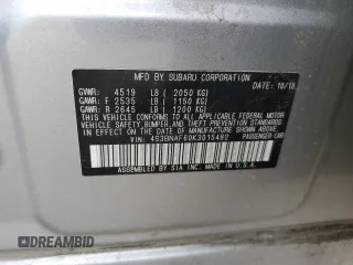 2019 Subaru Legacy Premium with VIN 4S3BNAF60K3015482, listed as a Copart auction lot 57904265 with 152,349 mi miles and Salvage title. Bid and sale history available at DreamBid. Image 12.