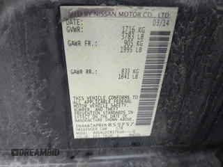 2014 Nissan Sentra S with VIN 1N4AB7AP8EN855757, listed as a IAAI auction lot 41715069 with 135,274 mi miles. Bid and sale history available at carsss.com. Image 9.