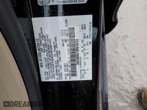 2008 Mercury Milan Premier with VIN 3MEHM08Z18R610722, listed as a Copart auction lot 44906715 with 105,729 mi miles and Salvage Title. Bid and sale history available at carsss.com. Image 12.