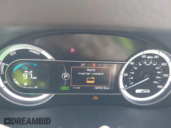 2019 Kia Niro LX with VIN KNDCB3LC7K5231434, listed as a IAAI auction lot 42096652 with 107,516 mi miles and . Bid and sale history available at DreamBid. Image 7.