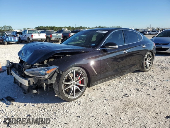 2019 Genesis G70 3.3T Advanced with VIN KMTG34LE0KU019519, listed as a Copart auction lot 80455204 with 72,745 mi miles and Salvage Title. Bid and sale history available at carsss.com. Image 1.