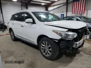 2013 Infiniti JX35 with VIN 5N1AL0MM6DC337958, listed as a Copart auction lot 54516625 with 148,614 mi miles and Salvage Title. Bid and sale history available at DreamBid. Image 4.