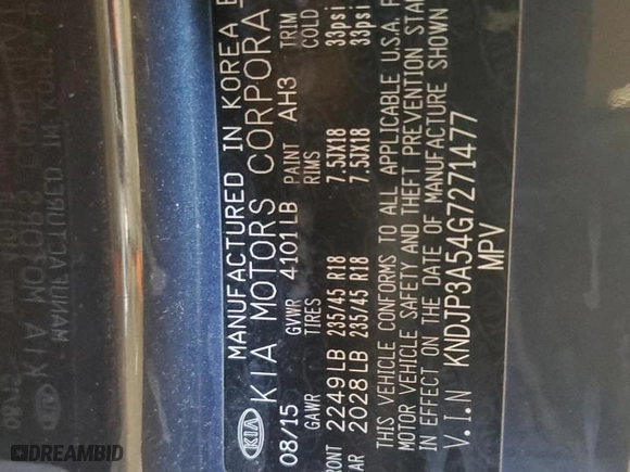 2016 Kia Soul + with VIN KNDJP3A54G7271477, listed as a Copart auction lot 52285115 with 95,322 mi miles and Non Repairable. Bid and sale history available at carsss.com. Image 13.