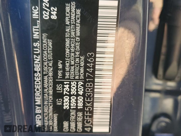 2024 Mercedes-Benz GLS 450 z VIN 4JGFF5KE3RB174463, wystawiony jako Copart lot #48996445 z przebiegiem 14 786 mil mil oraz Szkoda całkowita • Salvage title. Historia ofert i sprzedaży dostępna na DreamBid. Obrazek 13.