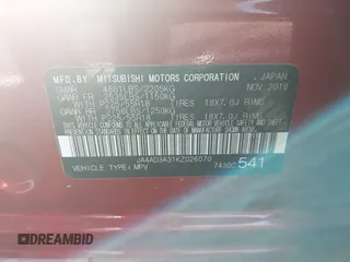 2019 Mitsubishi Outlander SE with VIN JA4AD3A31KZ026070, listed as a IAAI auction lot 42805927 with 128,569 mi miles and . Bid and sale history available at DreamBid. Image 9.