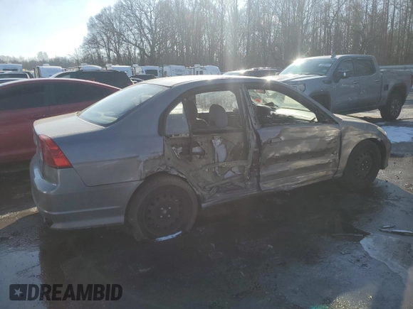 2004 Honda Civic LX with VIN 2HGES16584H560845, listed as a Copart auction lot 89105045 with Not Provided miles and Salvage Title. Bid and sale history available at DreamBid. Image 3.