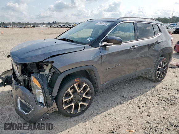 2018 Jeep Compass Limited with VIN 3C4NJDCB9JT206736, listed as a Copart auction lot 59838055 with 124,992 mi miles and Salvage title. Bid and sale history available at DreamBid. Image 1.