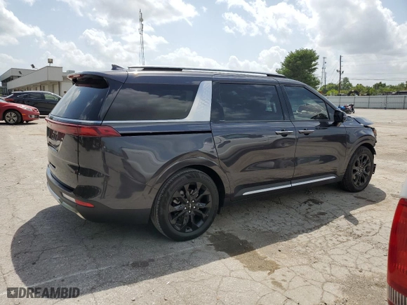 2023 Kia Carnival SX Prestige with VIN KNDNE5H32P6277047, listed as a Copart auction lot 65746354 with 23,873 mi miles and Salvage Title. Bid and sale history available at carsss.com. Image 3.