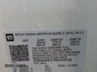 2022 Chevrolet Equinox LT with VIN 3GNAXKEV7NS104735, listed as a Copart auction lot 52773035 with 27,331 mi miles and Clean Title. Bid and sale history available at DreamBid. Image 13.
