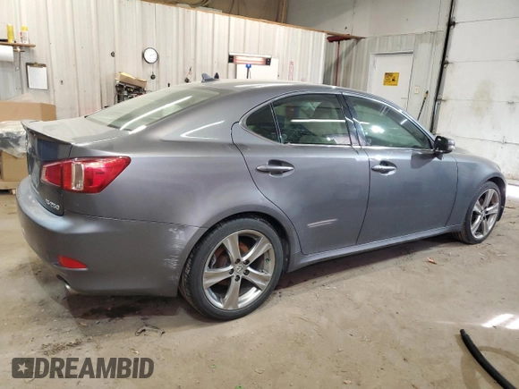 2012 Lexus IS 250 with VIN JTHBF5C22C5166690, listed as a Copart auction lot 46827125 with 98,001 mi miles and Salvage Title. Bid and sale history available at DreamBid. Image 3.