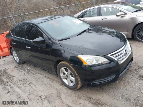 2015 Nissan Sentra S with VIN 3N1AB7AP7FY221213, listed as a IAAI auction lot 41467786 with 104,116 mi miles. Bid and sale history available at carsss.com. Image 1.