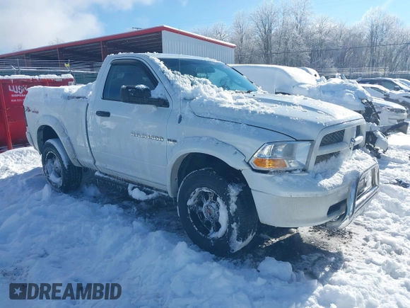 2012 Ram 1500 Express with VIN 3C6JD7AT1CG124635, listed as a IAAI auction lot 41242405 with 96,248 mi miles. Bid and sale history available at carsss.com. Image 1.