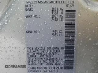 2024 Nissan Altima 2.5 S with VIN 1N4BL4BV9RN374208, listed as a Copart auction lot 47964915 with 46,658 mi miles and Salvage Title. Bid and sale history available at carsss.com. Image 13.