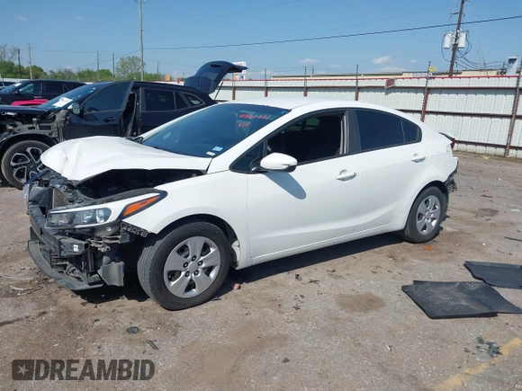 2017 Kia Forte LX with VIN 3KPFK4A71HE082296, listed as a IAAI auction lot 41860381 with 84,130 mi miles. Bid and sale history available at carsss.com. Image 2.