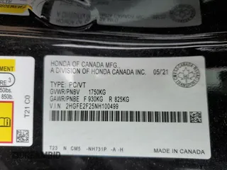 2022 Honda Civic Sedan LX with VIN 2HGFE2F25NH100499, listed as a Copart auction lot 53051125 with 105,115 mi miles and Clean Title. Bid and sale history available at carsss.com. Image 12.