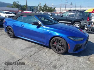 2024 BMW 4 Series M440i with VIN WBA53AT0XRCP24298, listed as a IAAI auction lot 41648187 with Not Provided miles and . Bid and sale history available at carsss.com. Image 1.