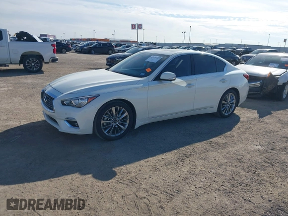 2023 Infiniti Q50 Luxe with VIN JN1EV7BPXPM511389, listed as a IAAI auction lot 41329603 with 28,476 mi miles and . Bid and sale history available at DreamBid. Image 14.
