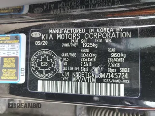 2021 Kia Seltos SX z VIN KNDETCA23M7145724, wystawiony jako Copart lot #60675105 z przebiegiem 108 324 mil mil oraz Szkoda całkowita • Salvage title. Historia ofert i sprzedaży dostępna na DreamBid. Obrazek 14.