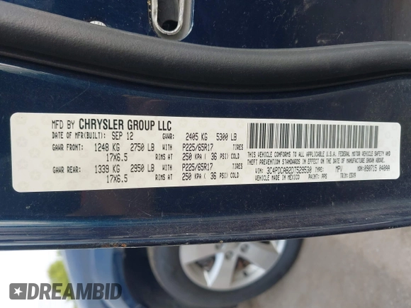 2013 Dodge Journey American Value with VIN 3C4PDCAB2DT529530, listed as a IAAI auction lot 42798001 with Not provided miles and . Bid and sale history available at DreamBid. Image 9.