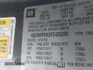 2015 Chevrolet Silverado 1500 Work Truck with VIN 1GCNKPEH2FZ425280, listed as a IAAI auction lot 41163090 with 62,766 mi miles. Bid and sale history available at carsss.com. Image 9.