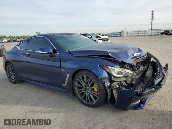 2017 Infiniti Q60 Sport with VIN JN1EV7EK4HM362673, listed as a Copart auction lot 50077315 with 82,992 mi miles and Salvage Title. Bid and sale history available at DreamBid. Image 4.