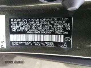 2024 Lexus UX with VIN JTHX6JBH3R2192570, listed as a Copart auction lot 86217824 with 3,155 mi miles and Salvage Title. Bid and sale history available at carsss.com. Image 14.