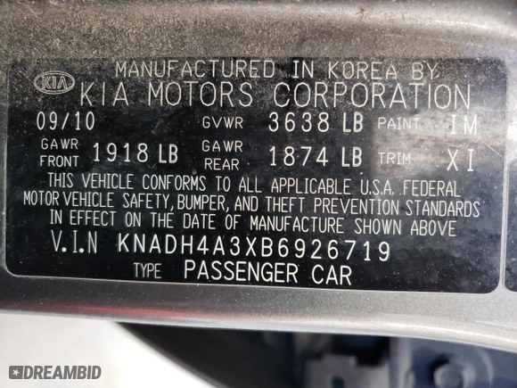 2011 Kia Rio LX with VIN KNADH4A3XB6926719, listed as a Copart auction lot 50639625 with 175,967 mi miles and Salvage Title. Bid and sale history available at carsss.com. Image 14.