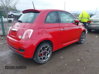 2015 FIAT 500 Sport with VIN 3C3CFFBR7FT707154, listed as a IAAI auction lot 41836730 with 77,675 mi miles. Bid and sale history available at carsss.com. Image 4.