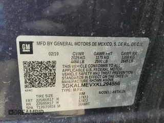 2019 GMC Terrain SLE with VIN 3GKALMEVXKL294556, listed as a Copart auction lot 56717225 with 88,503 mi miles and Salvage title. Bid and sale history available at DreamBid. Image 14.