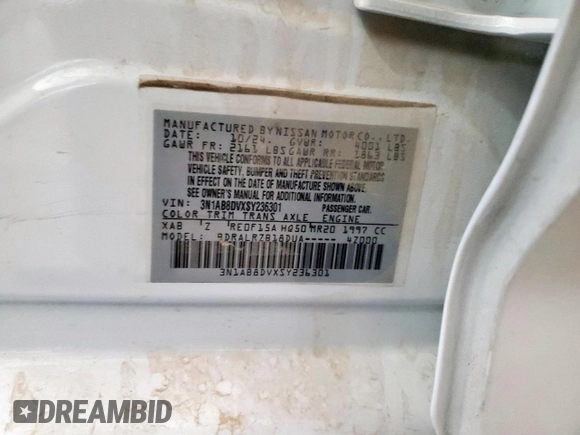 2025 Nissan Sentra SR с VIN 3N1AB8DVXSY236301, выставлен на аукционе Copart как лот 56653135 с пробегом 18 308 миль миль и Списание • Salvage title. История ставок и продаж доступна на DreamBid. Изображение 12.