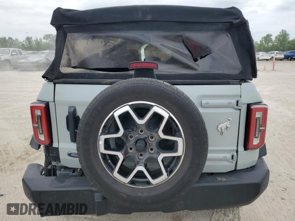 2022 Ford Bronco with VIN 1FMDE5BH3NLA99823, listed as a Copart auction lot 51330725 with 38,907 mi miles and Salvage Title. Bid and sale history available at DreamBid. Image 6.