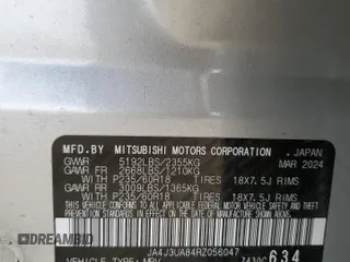 2024 Mitsubishi Outlander ES z VIN JA4J3UA84RZ056047, wystawiony jako Copart lot #50905715 z przebiegiem 24 714 mil mil oraz Szkoda całkowita • Salvage title. Historia ofert i sprzedaży dostępna na DreamBid. Obrazek 14.