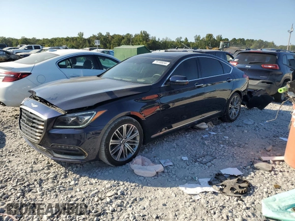 2019 Genesis G80 3.8L with VIN KMTFN4JE1KU328151, listed as a Copart auction lot 76100034 with 52,260 mi miles and Salvage Title. Bid and sale history available at DreamBid. Image 1.
